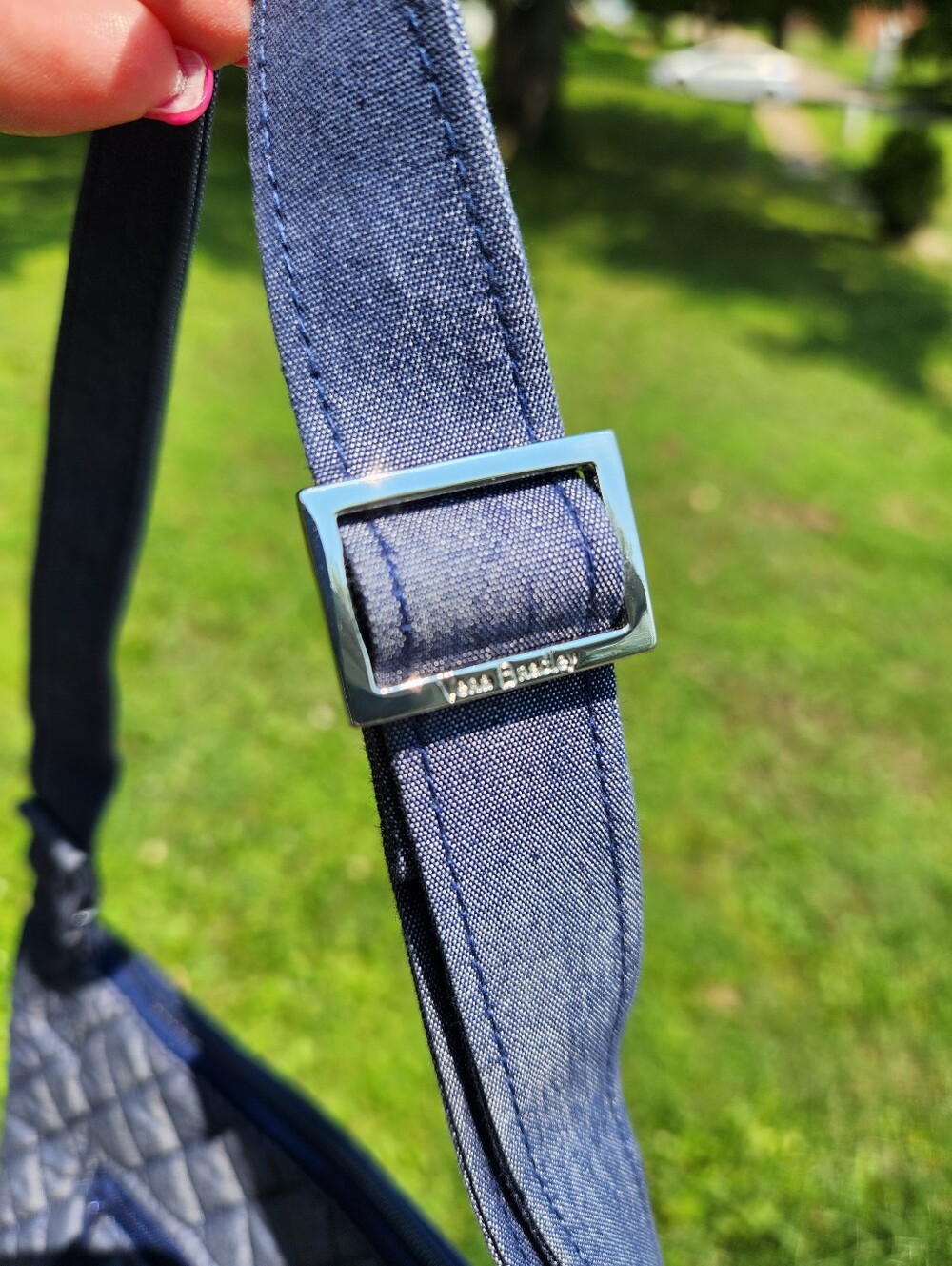 Vera Bradley Quilted Hipster Denim Blue Crossbody Bag EUC - Picture 5 of 6